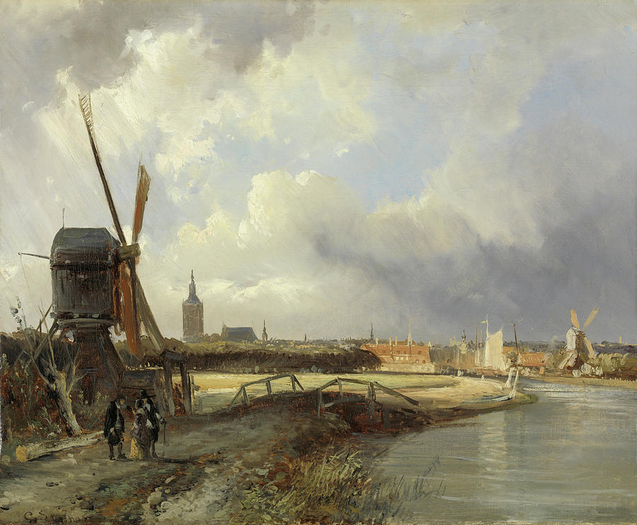 View of The Hague #1 Painting by Cornelis Springer