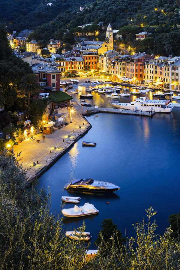 Sunset Photograph - View Of The Harbour At Dusk  Portofino #1 by Yves Marcoux