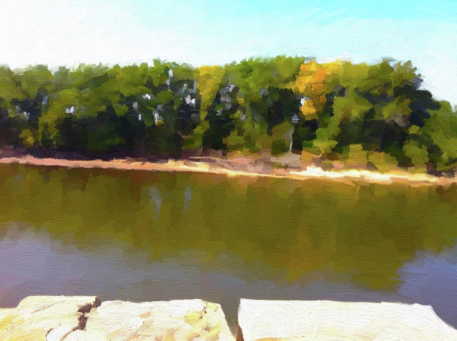 Mankato Digital Art - Green River in Mankato With Limestone by Todd Van Buskirk