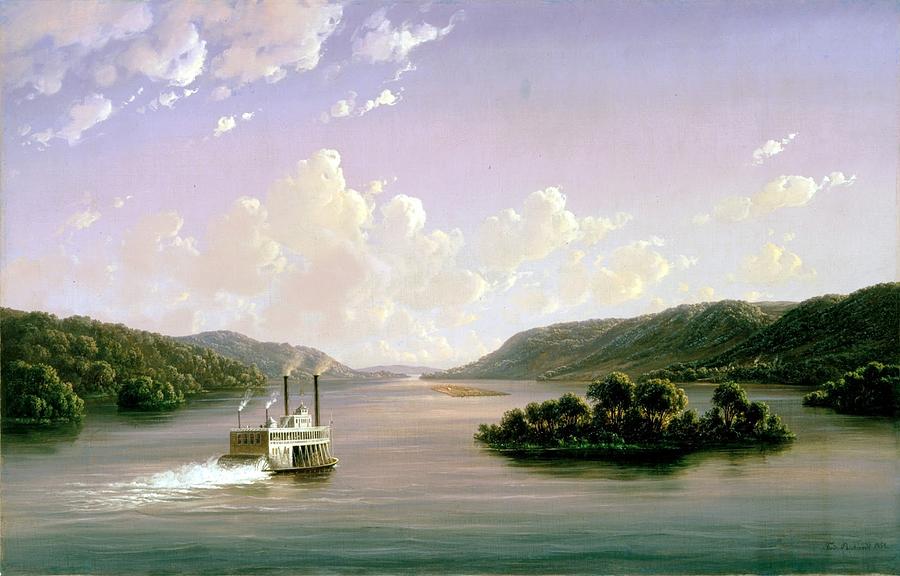 View of the Mississippi #1 Painting by Ferdinand Richardt