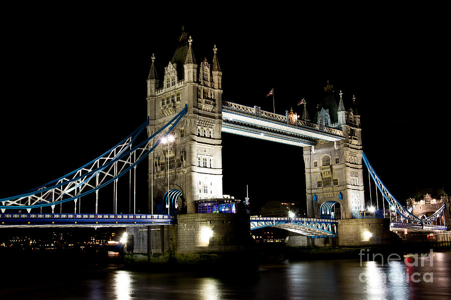 View of The River thames and Tower Bridge at Night #1 Photograph by David Pyatt