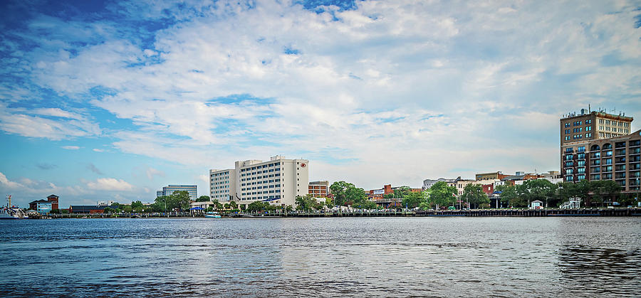 View of Wilmington North Carolina from across the river #1 Photograph by Alex Grichenko