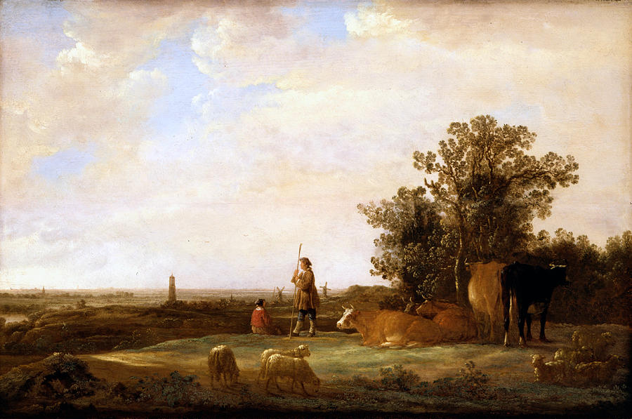 Aelbert Cuyp Painting - View on a Plain #1 by Aelbert Cuyp