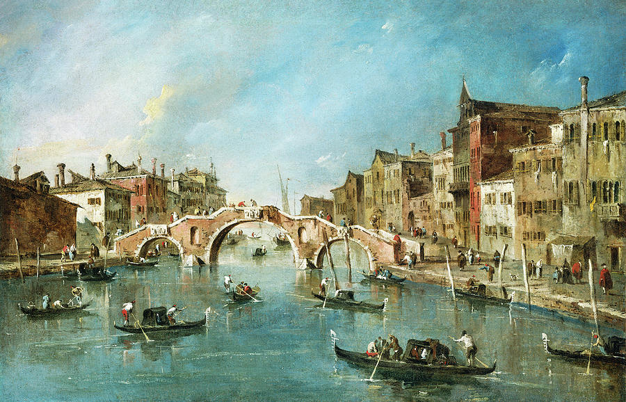 View on the Cannaregio Canal, Venice #1 Painting by Francesco Guardi