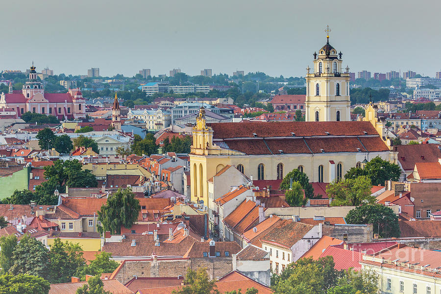 Summer Photograph - Vilnius old town cityscape, Lithuania #1 by Mariusz Prusaczyk