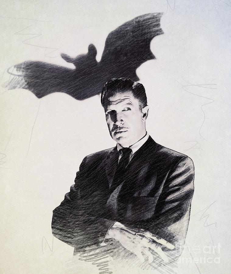 Vincent Price, Vintage Actor Digital Art