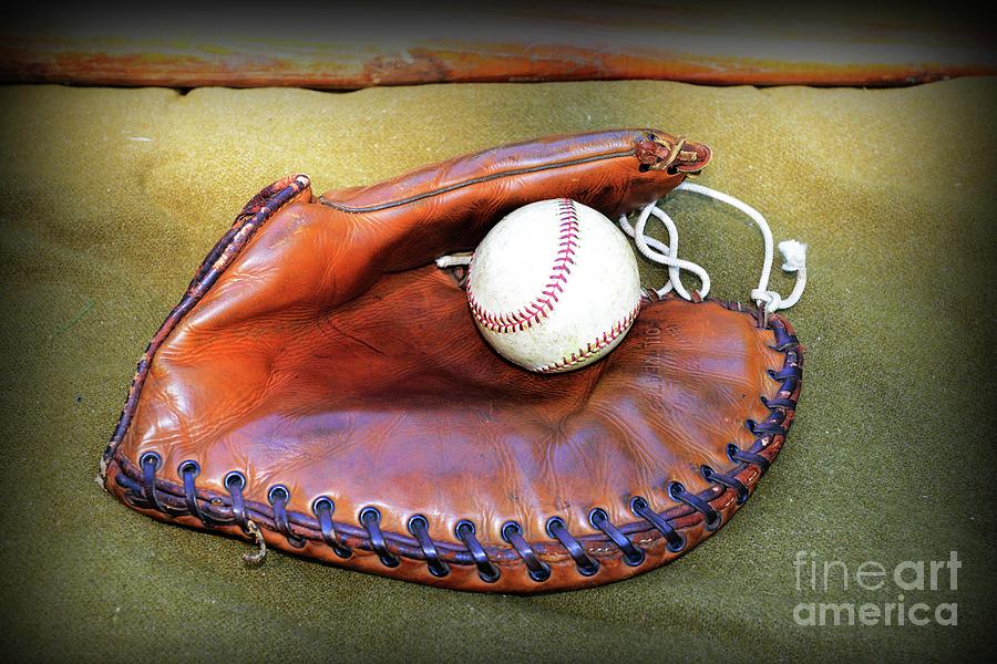 Baseball Photograph - Vintage Baseball Glove #1 by Paul Ward