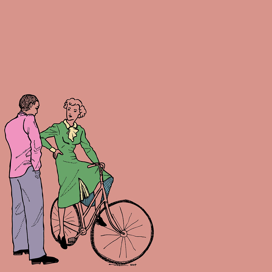Bicycle Drawing - Vintage Bike Couple #1 by Karl Addison