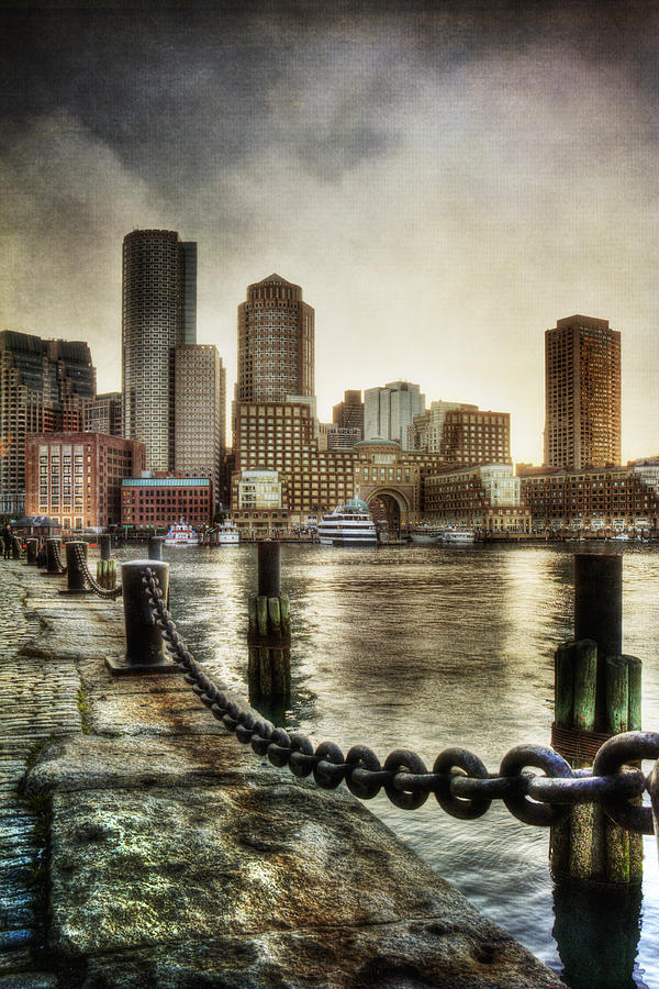 Boston Photograph - Vintage Boston Skyline #1 by Joann Vitali