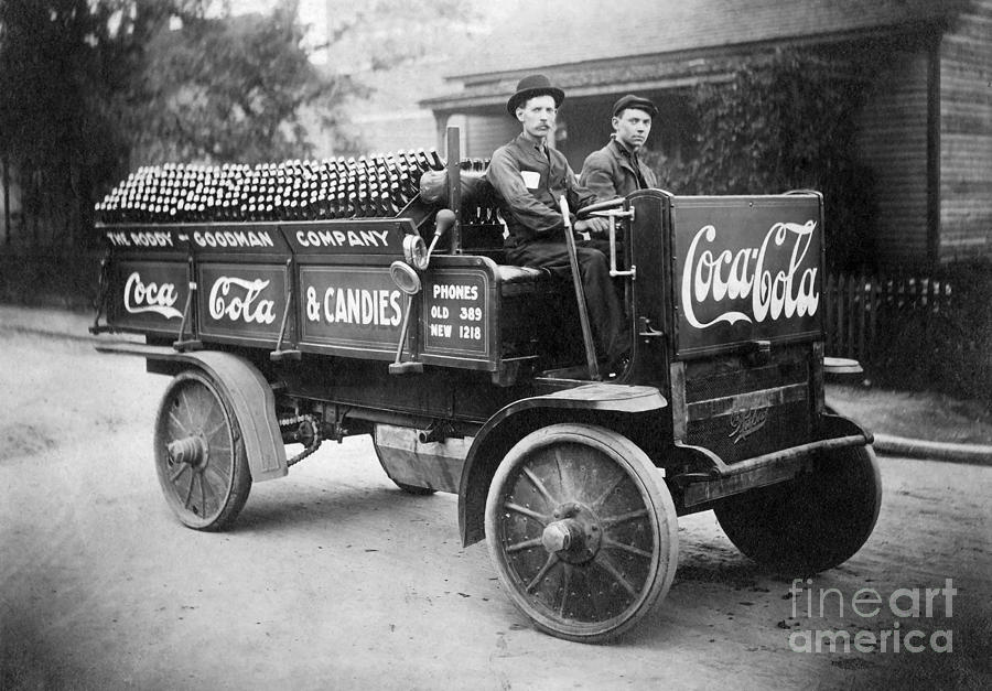 Flag Photograph - Vintage Coke Delivery Truck #1 by Jon Neidert