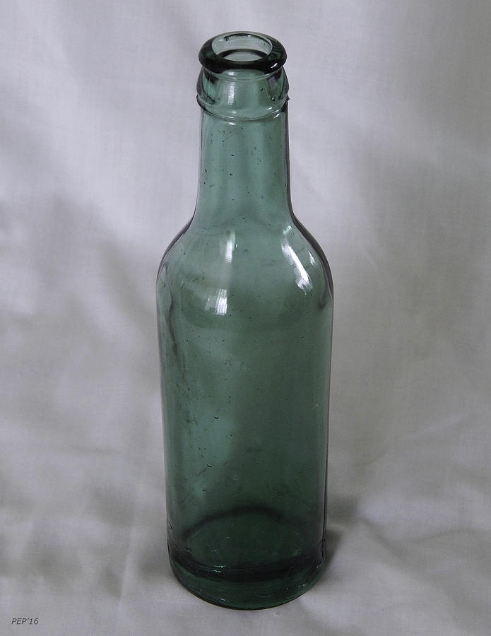 Vintage Green Glass Bottle Photograph by Phil Perkins