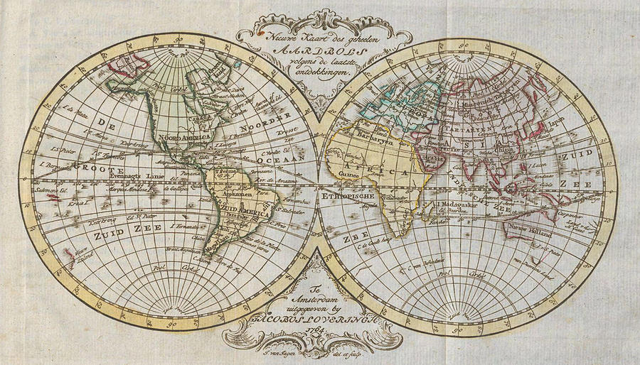 Vintage Map of The World - 1795 #1 Drawing by CartographyAssociates ...