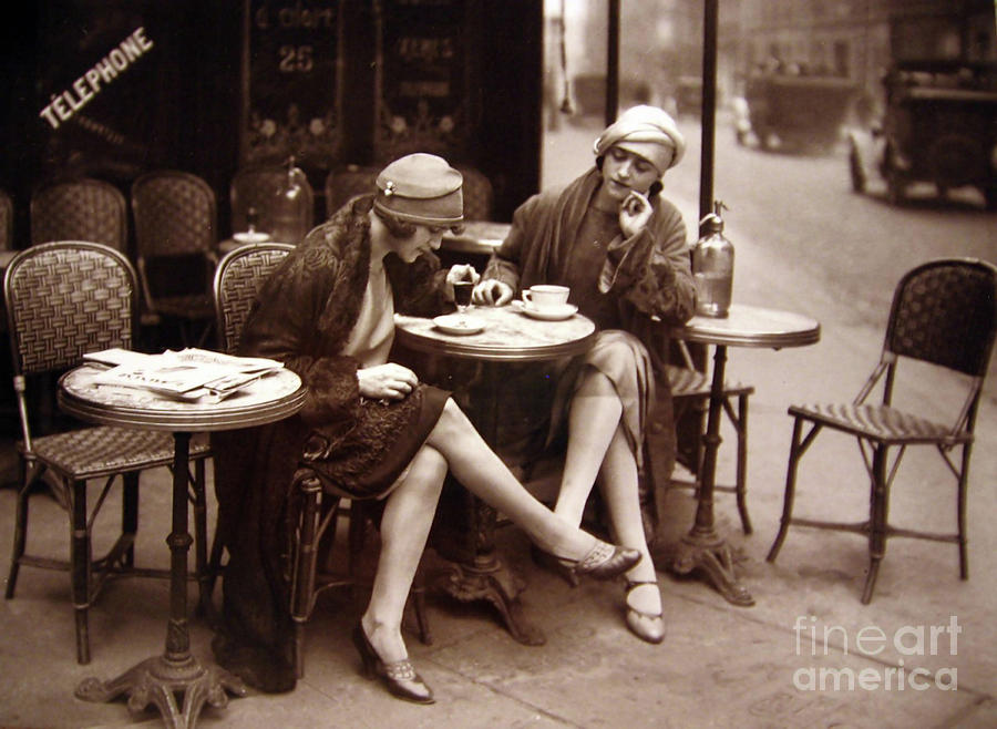 Cafe Photograph - Vintage Paris Cafe #2 by Mindy Sommers