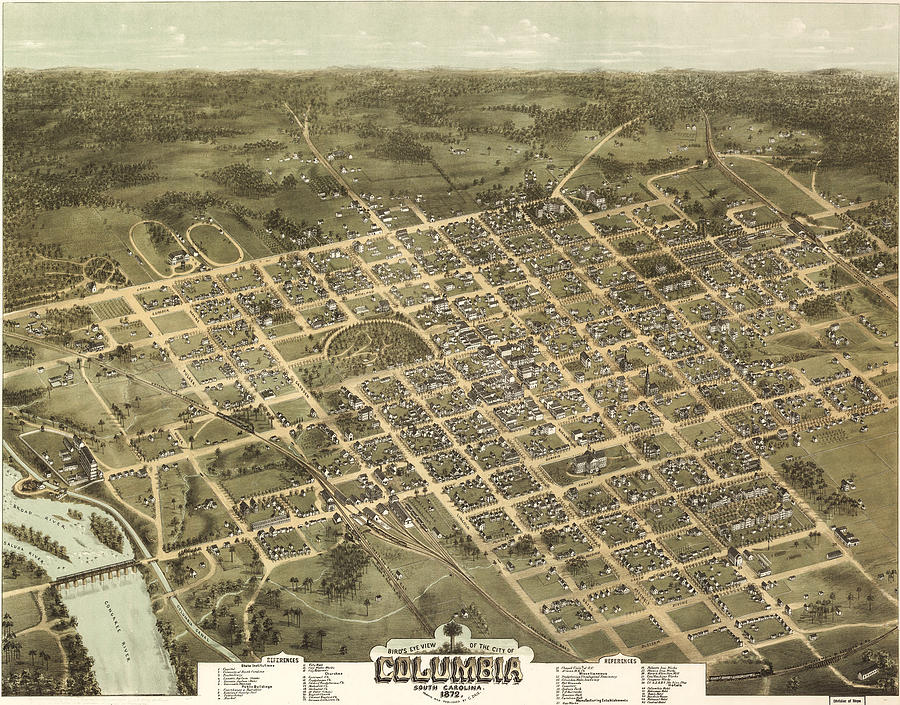 Vintage Pictorial Map of Columbus Ohio Drawing by CartographyAssociates