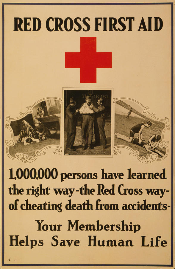 Vintage Red Cross #1 Painting by Vintage Pix
