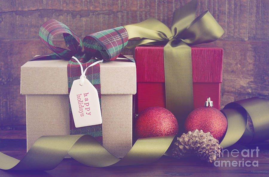 Vintage style Christmas Gifts #1 Photograph by Milleflore Images