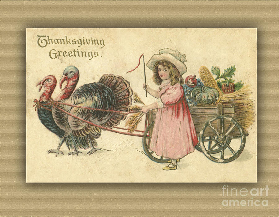Vintage Digital Art - Vintage Thanksgiving Day Card #1 by Melissa Messick