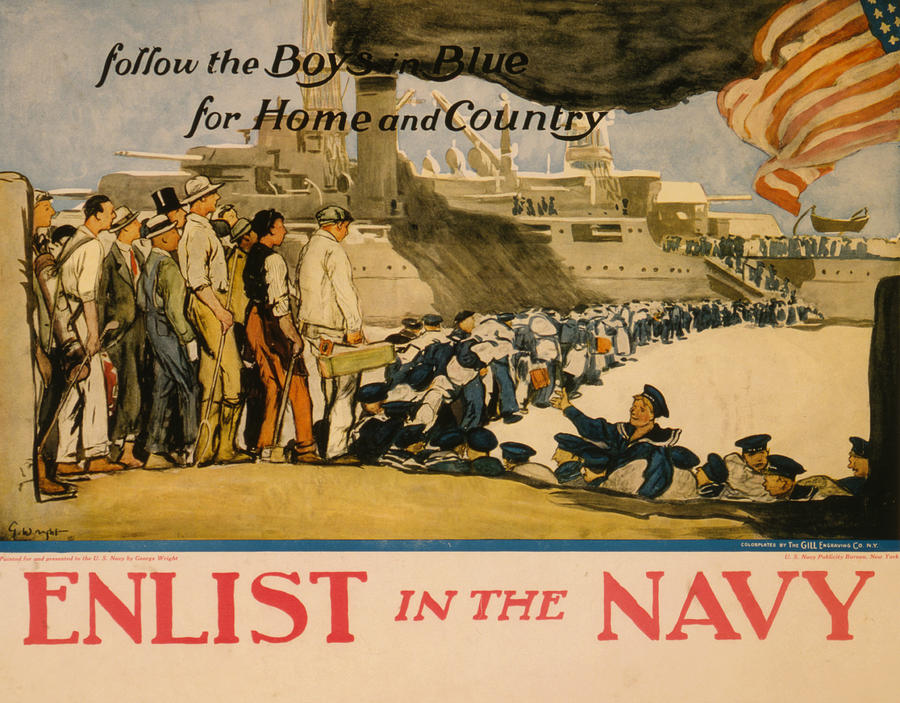 Vintage US Navy Painting by Vintage Pix - Fine Art America