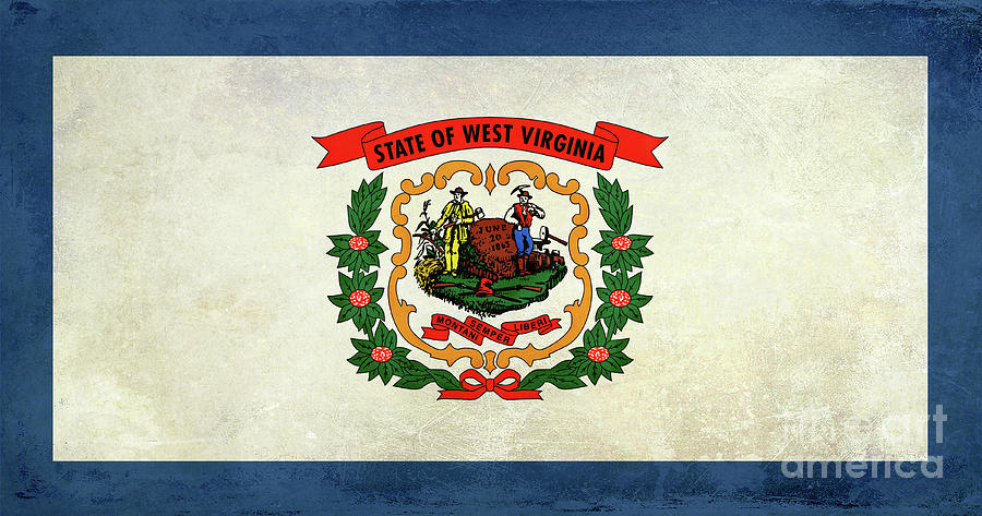 Vintage West Virginia Flag #1 Photograph by Jon Neidert
