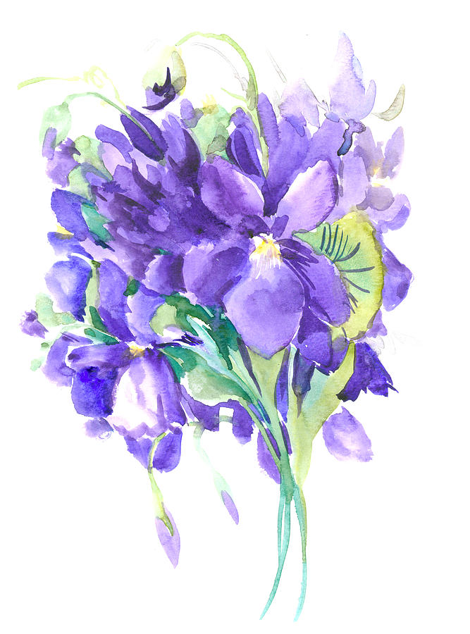 Violets #1 Painting by Suren Nersisyan