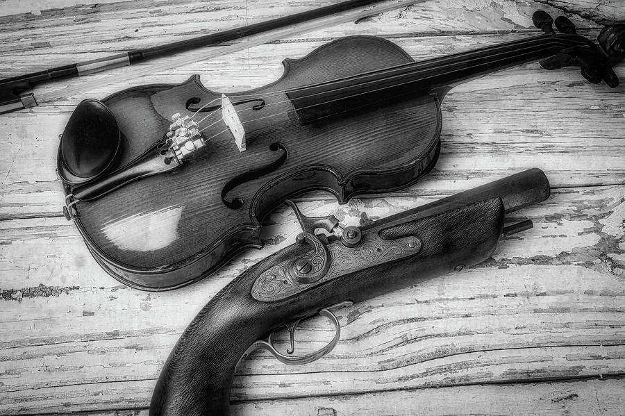 Violin And Pistole #1 Photograph by Garry Gay