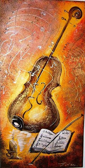 Music Painting - Violin by Ilica Ana maria Music Painting - Violin by Ilica Ana maria