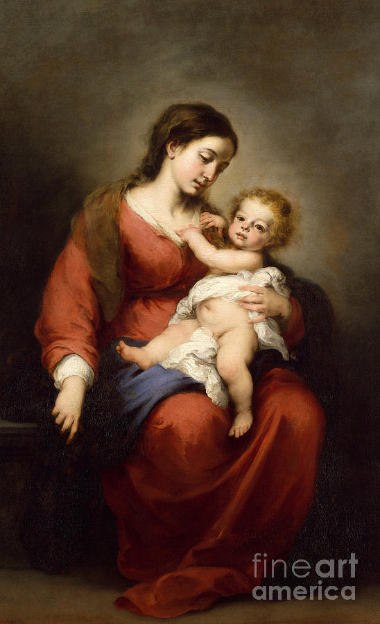 Bartolome Esteban Murillo Painting - Virgin and Child by Bartolome Esteban Murillo