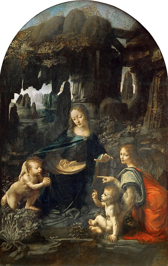 Virgin Of The Rocks #1 Painting by Leonardo Da Vinci
