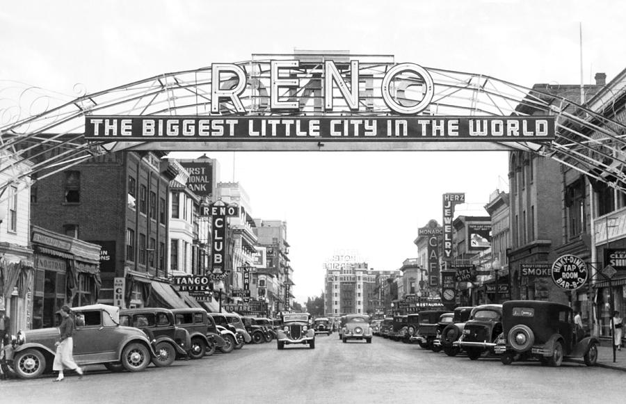 Reno Photograph - Virginia Street In Reno #1 by Underwood Archives