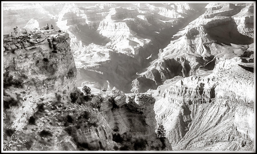 Visitors Dwarfed by Grand Canyon Proportions #1 Photograph by A Macarthur Gurmankin