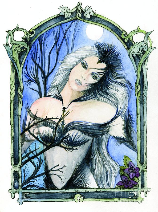 Vivian of the Ravens Painting by Morgan Fitzsimons