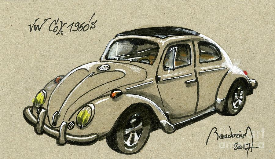 Grey Bug Painting by Alain BAUDOUIN ABmotorART - Fine Art America