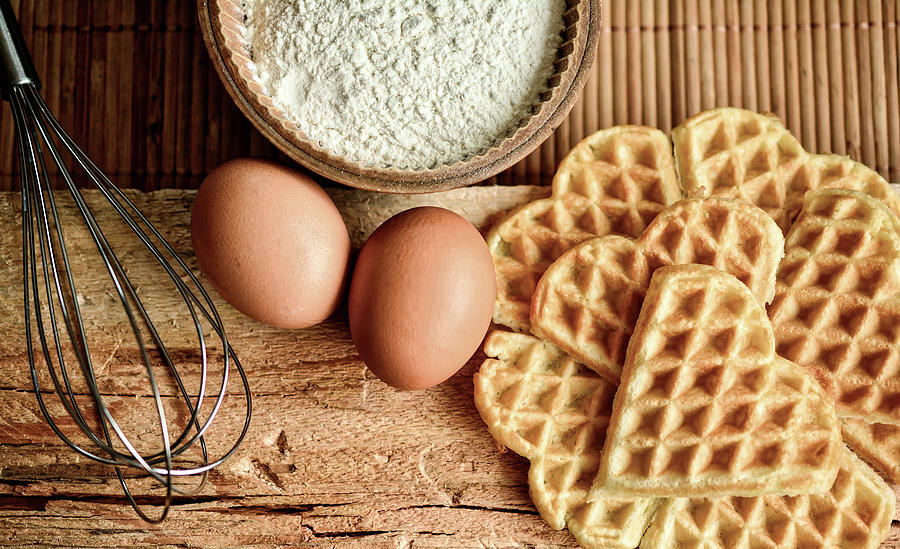 Still Life Photograph - Waffles And Eggs #1 by Mountain Dreams