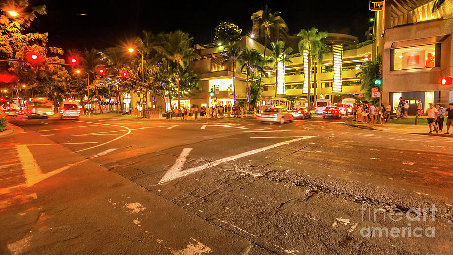 Waikiki city crossroad #1 Photograph by Benny Marty