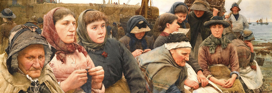 Waiting for the Boats #3 Painting by Walter Langley