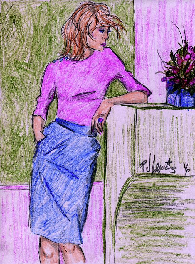 Pretty Woman Movie Drawing - Waiting #1 by PJ Lewis