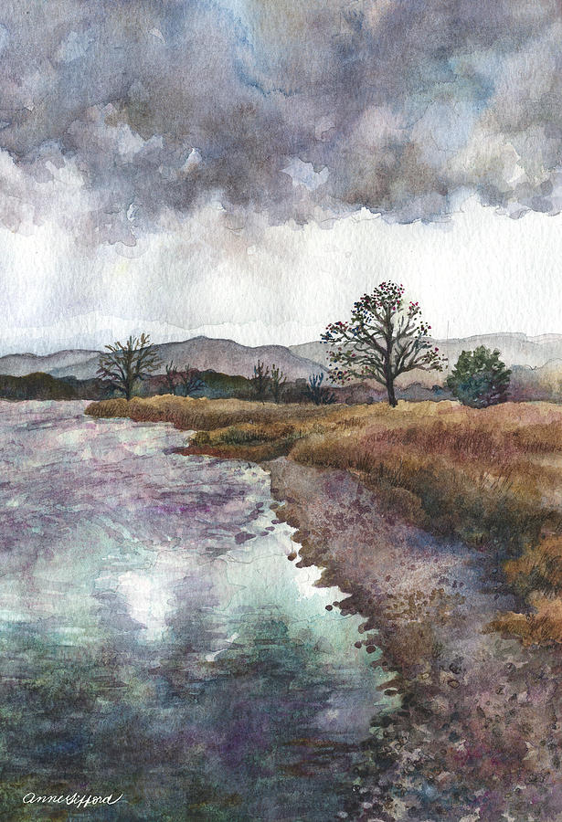 Walden Ponds on an April Evening Painting by Anne Gifford
