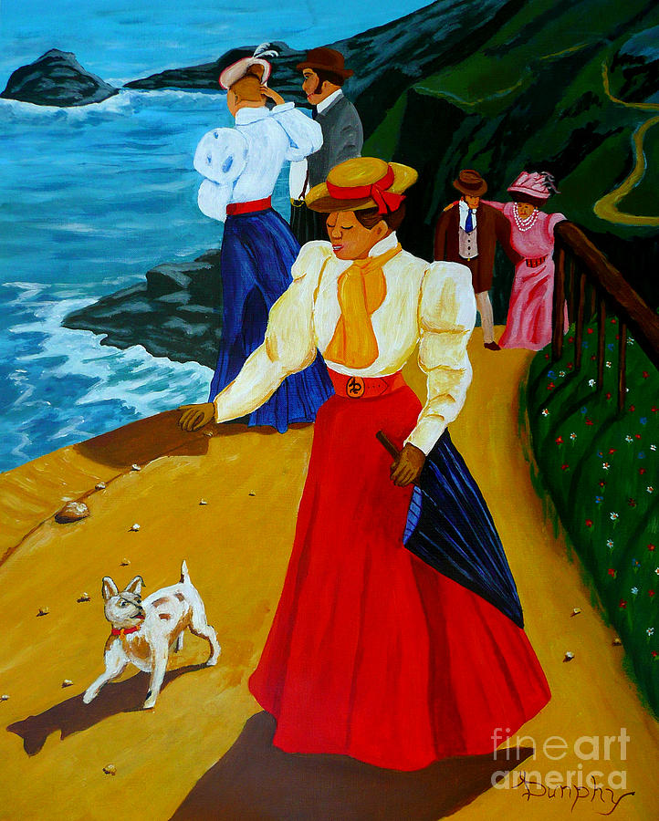 Dog Painting - Walking the Cliffs #1 by Anthony Dunphy