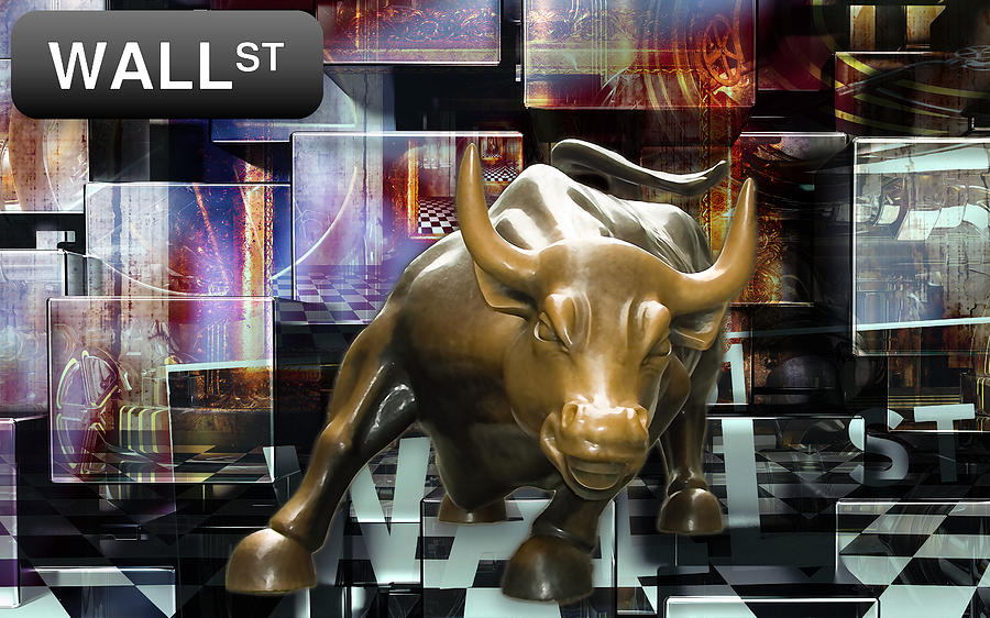 Wall Street Bull Market #2 Mixed Media by Marvin Blaine