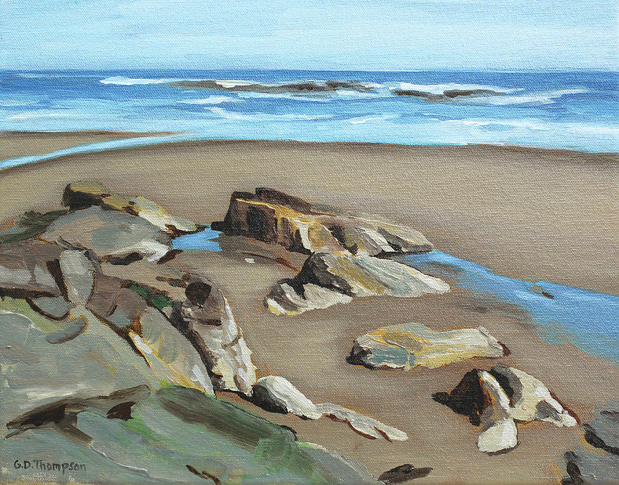 Beach Painting - Wallis Sands Beach, Rye, NH #2 by Gisele D Thompson