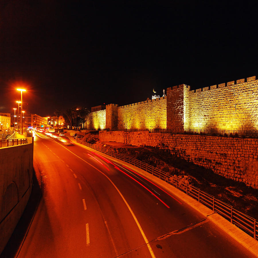 Walls Of Ancient City Jerusalem Israel Photograph