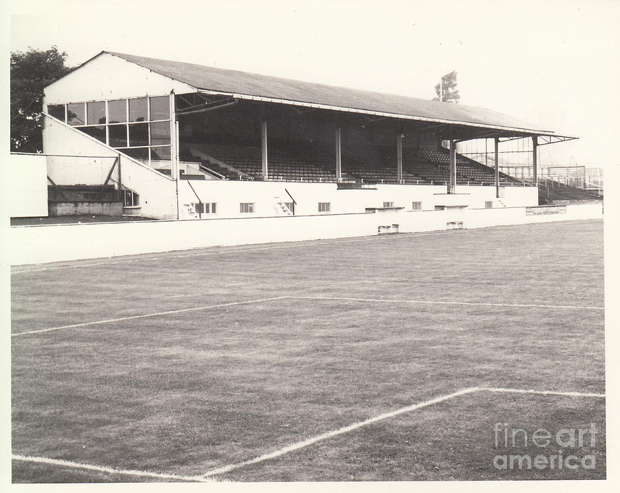 Walsall - Fellows Park - Main Stand 1 - BW - 1960s #1 Photograph by Legendary Football Grounds