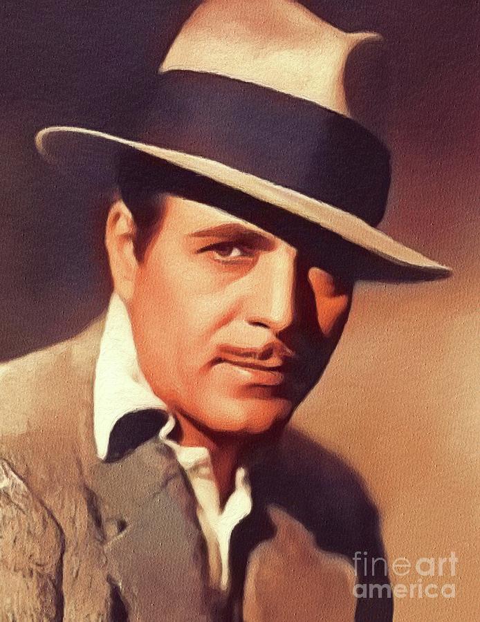Vintage Hollywood Movie Star Photograph Warner Baxter Colorized