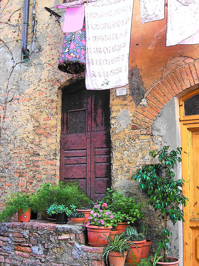Washing Day Tuscany #2 Photograph by Jan Matson