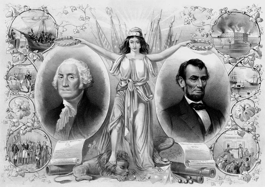 Washington And Lincoln Drawing