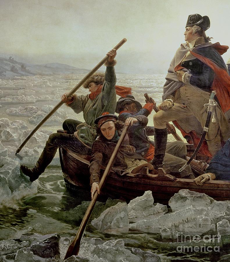 Leutze Painting - Washington Crossing the Delaware River by Emanuel Gottlieb Leutze