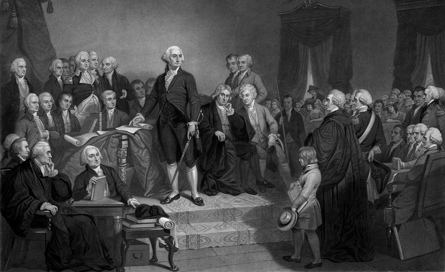 Washington Delivering His Inaugural Address Drawing