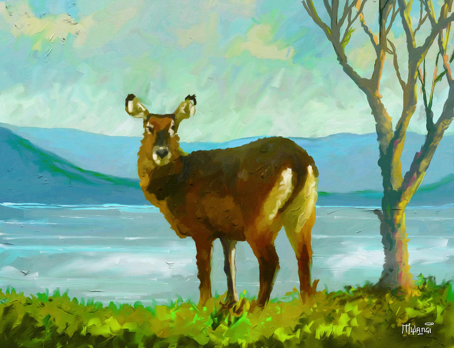 Waterbuck #1 Painting by Anthony Mwangi