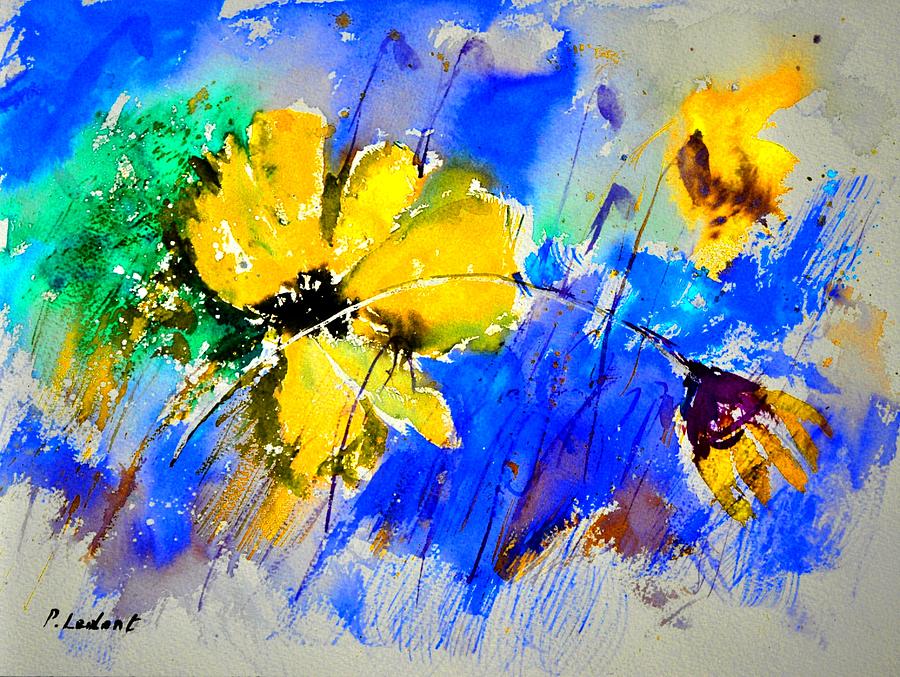Flower Painting - Watercolor #1 by Pol Ledent