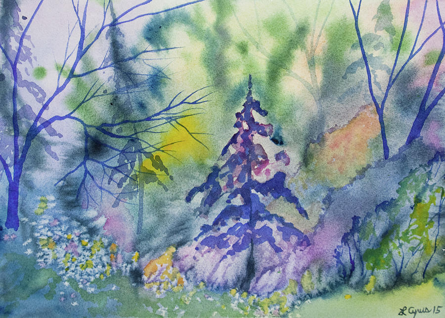 Watercolor - Whimsical Forest #1 Painting by Cascade Colors